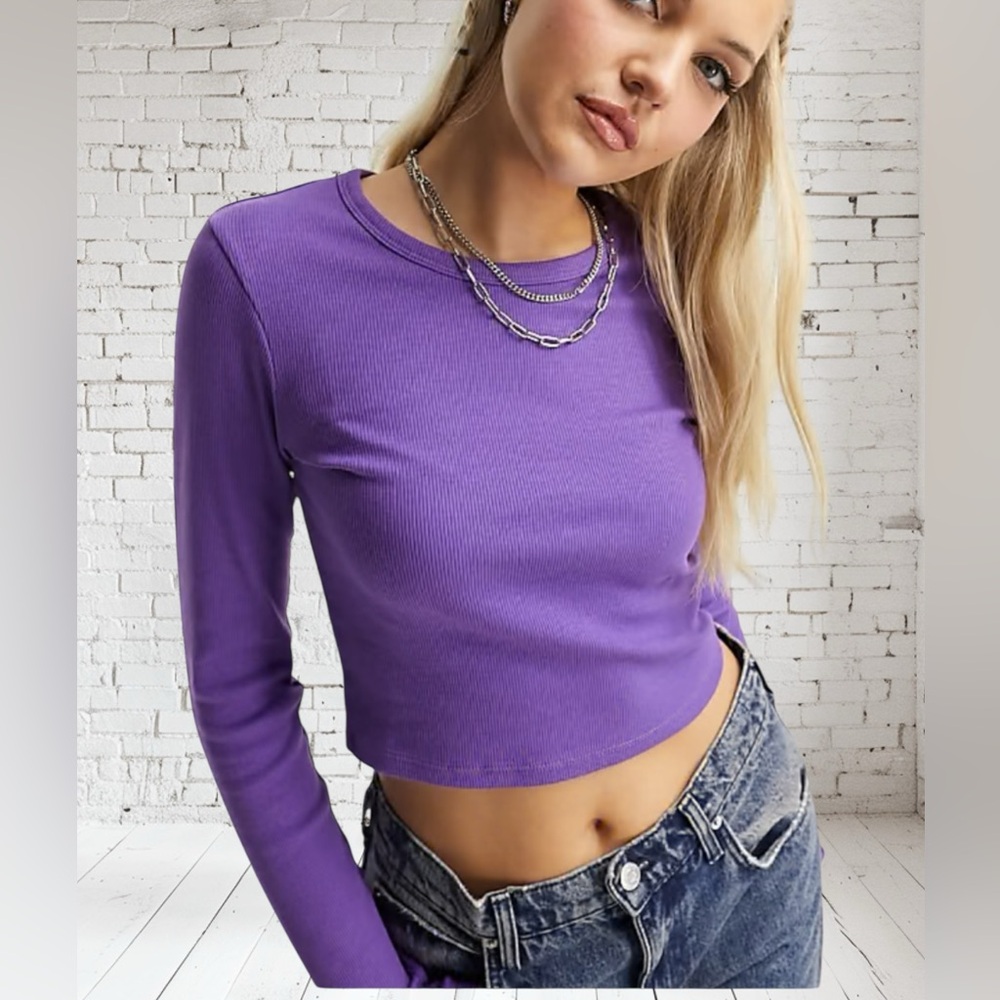 No Boundaries Ribbed Long Sleeve Crop Top L NWT | Soft Stretch Curve Fit